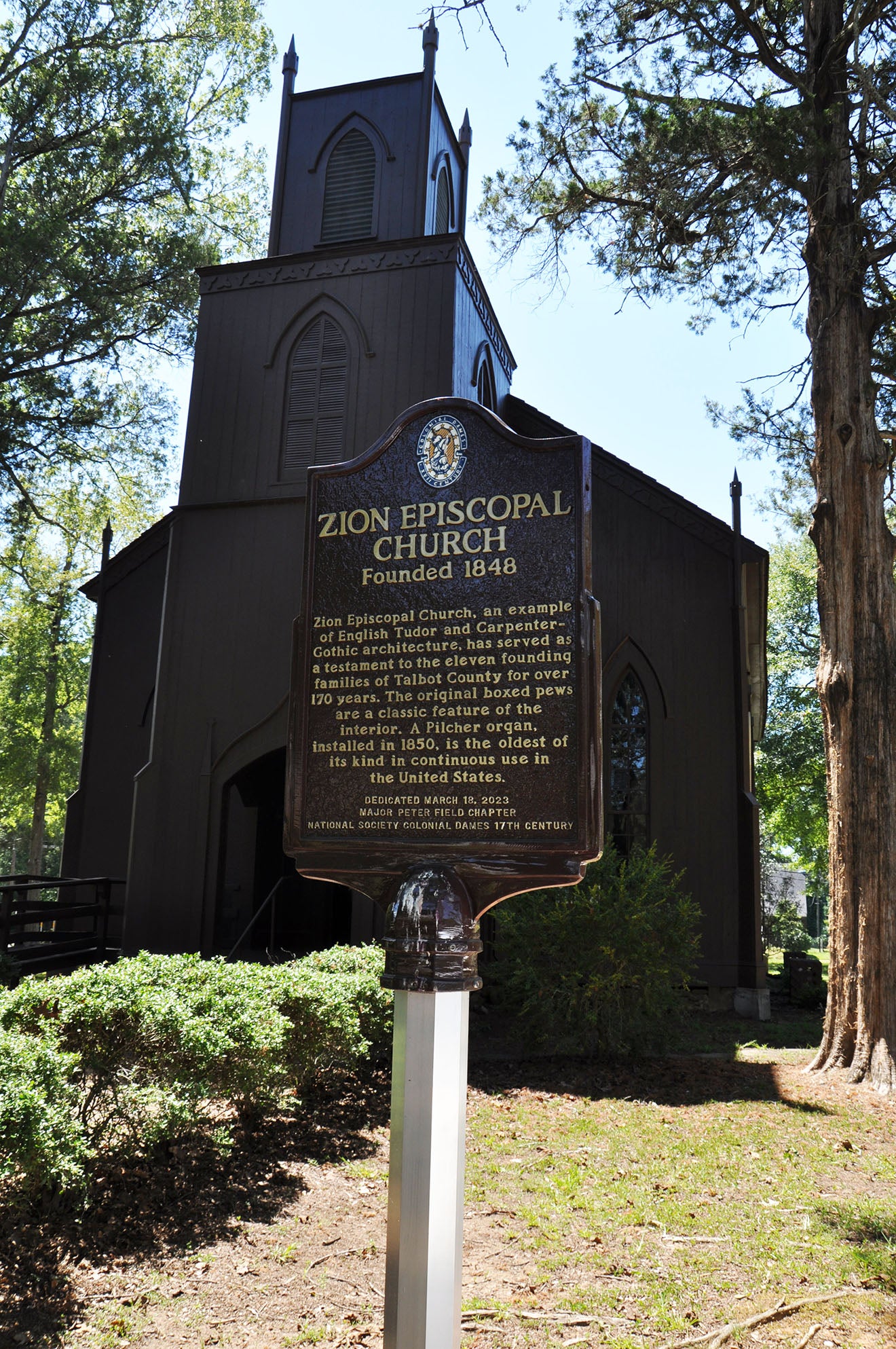 Zion Episcopal Church with Historic Marker