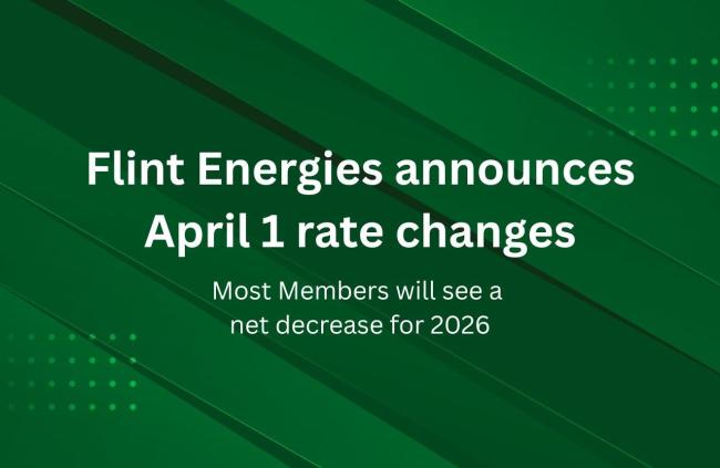 Flint Energies announces April 1 Rate Changes